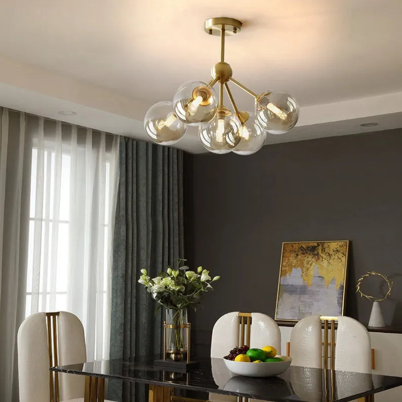 Lustra Abajur Transparent GOLD 5xE14 Mario