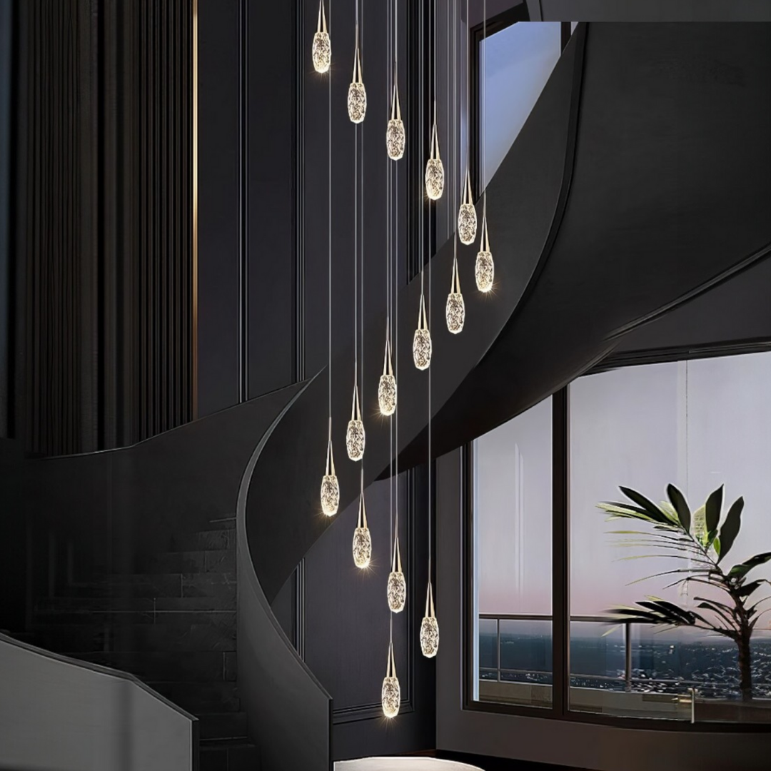 Lustra LED Luxury Crystal Golden Drops