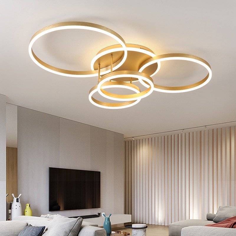 Lustra LED 234W CIRCLE GOLD Luxury Echivalent 1200W Telecomanda