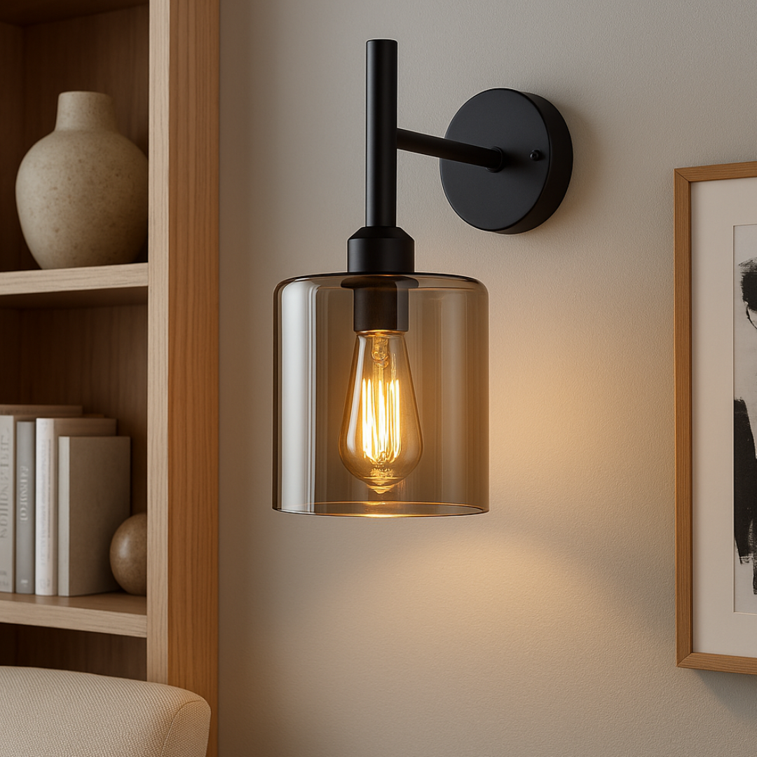 Aplica Perete Savio Black Abajur fumuriu