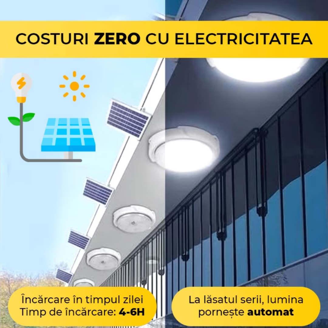 Aplica LED 60W cu Panou Solar si Telecomanda