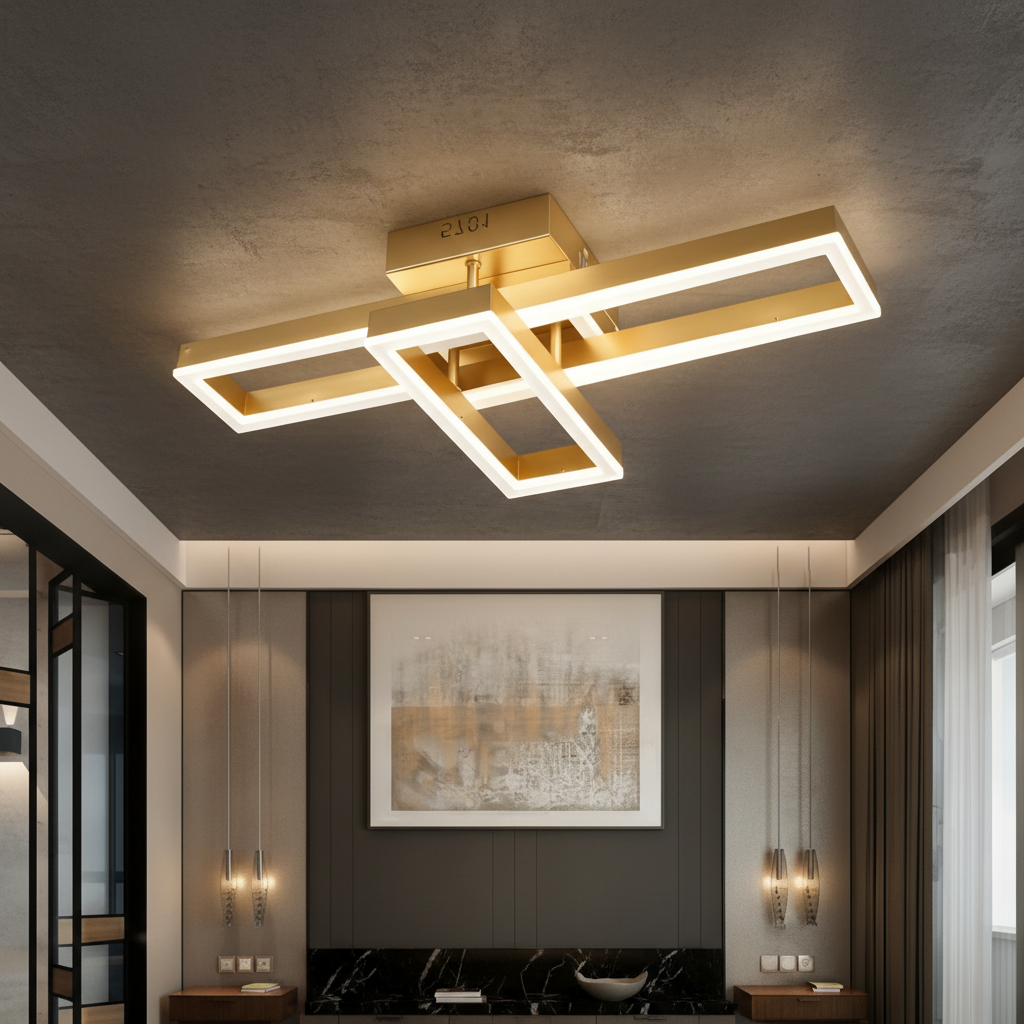 Lustra LED VION Gold Echivalent 300W Telecomanda