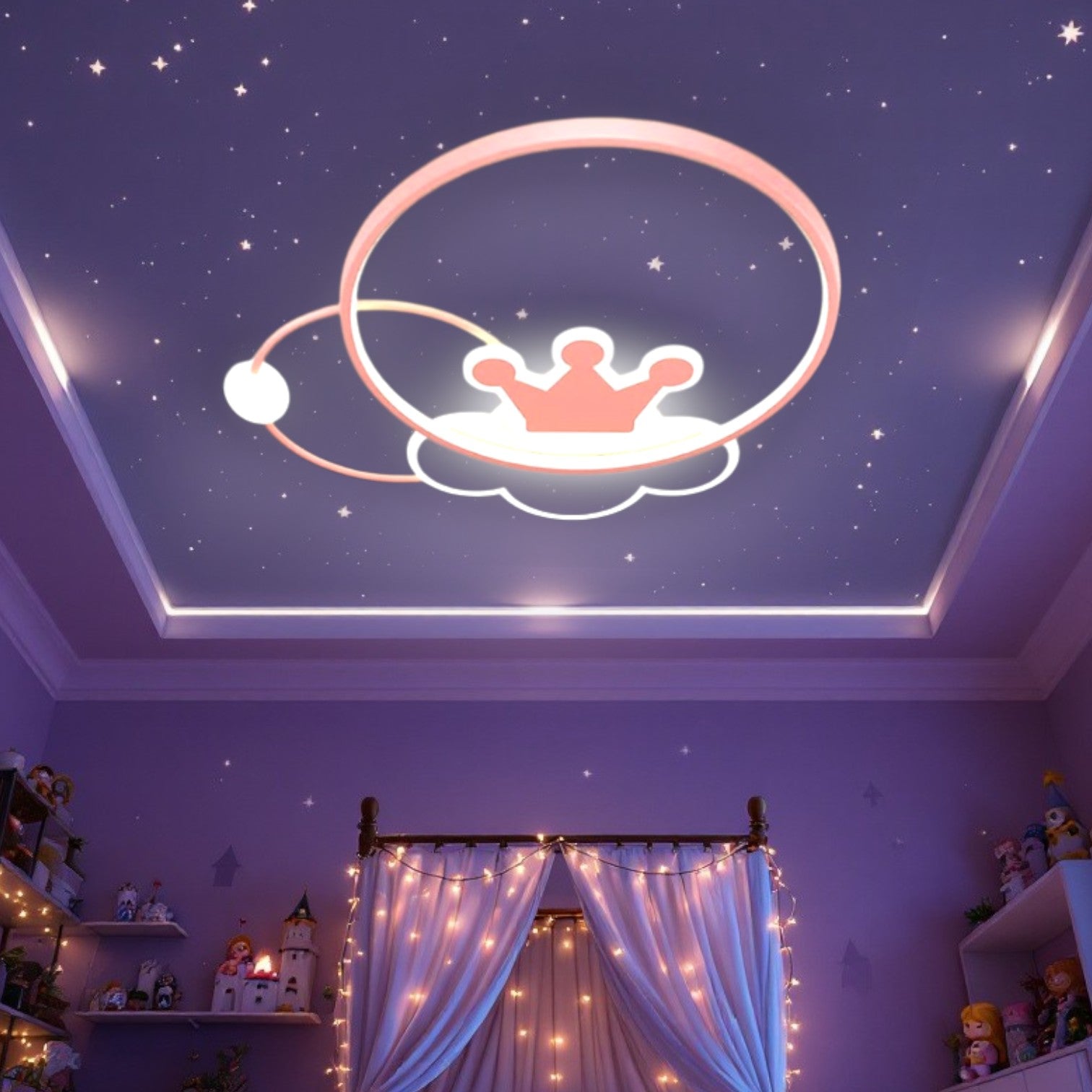 Lustra LED 110W Pink Majesty Telecomanda Echivalent 300W