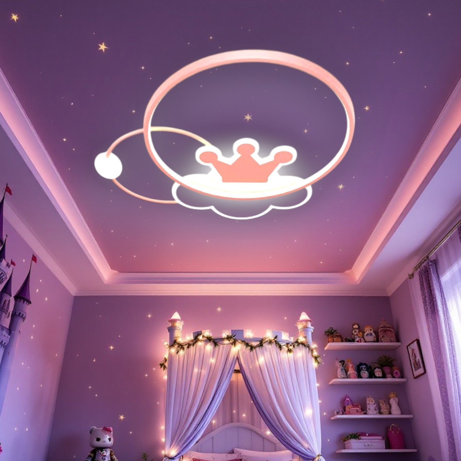 Lustra LED 110W Pink Majesty Telecomanda Echivalent 300W