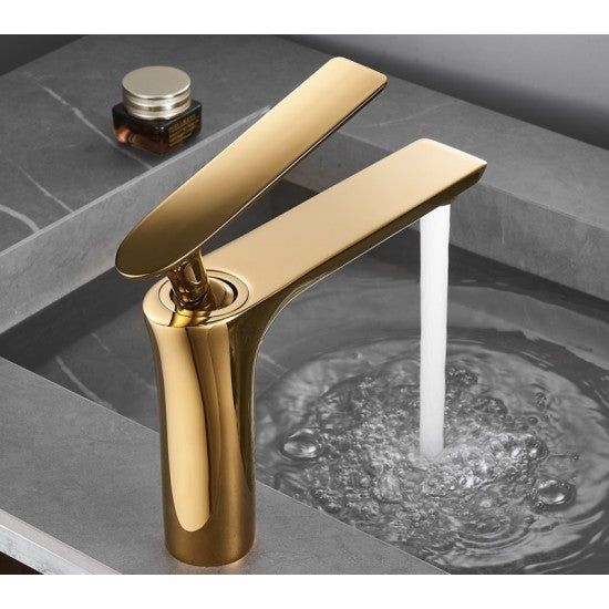 Baterie De Lavoar Premium Din Alama Finisaj Auriu Lucios