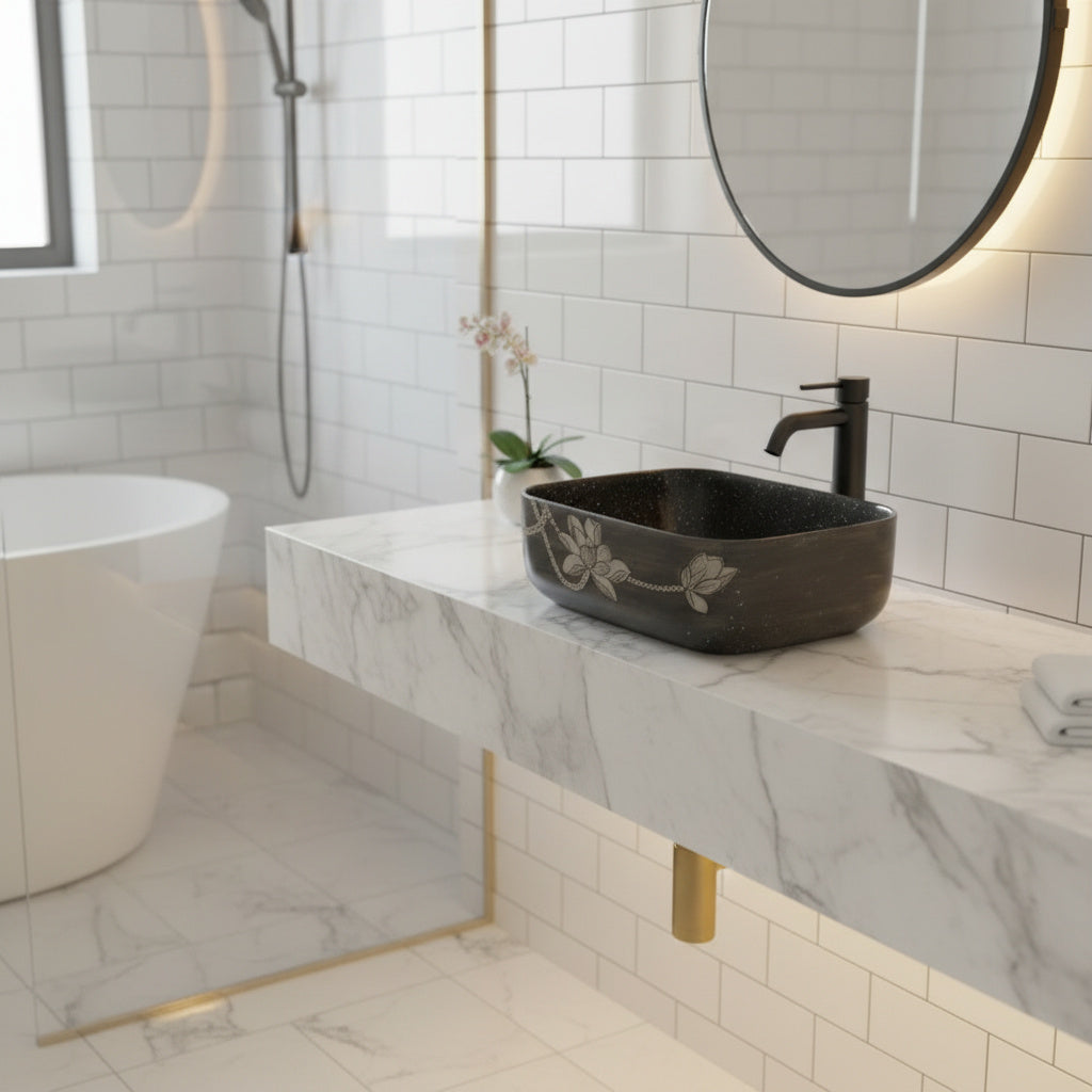 Lavoar Aplicat Premium Line Flower 65.5X37CM