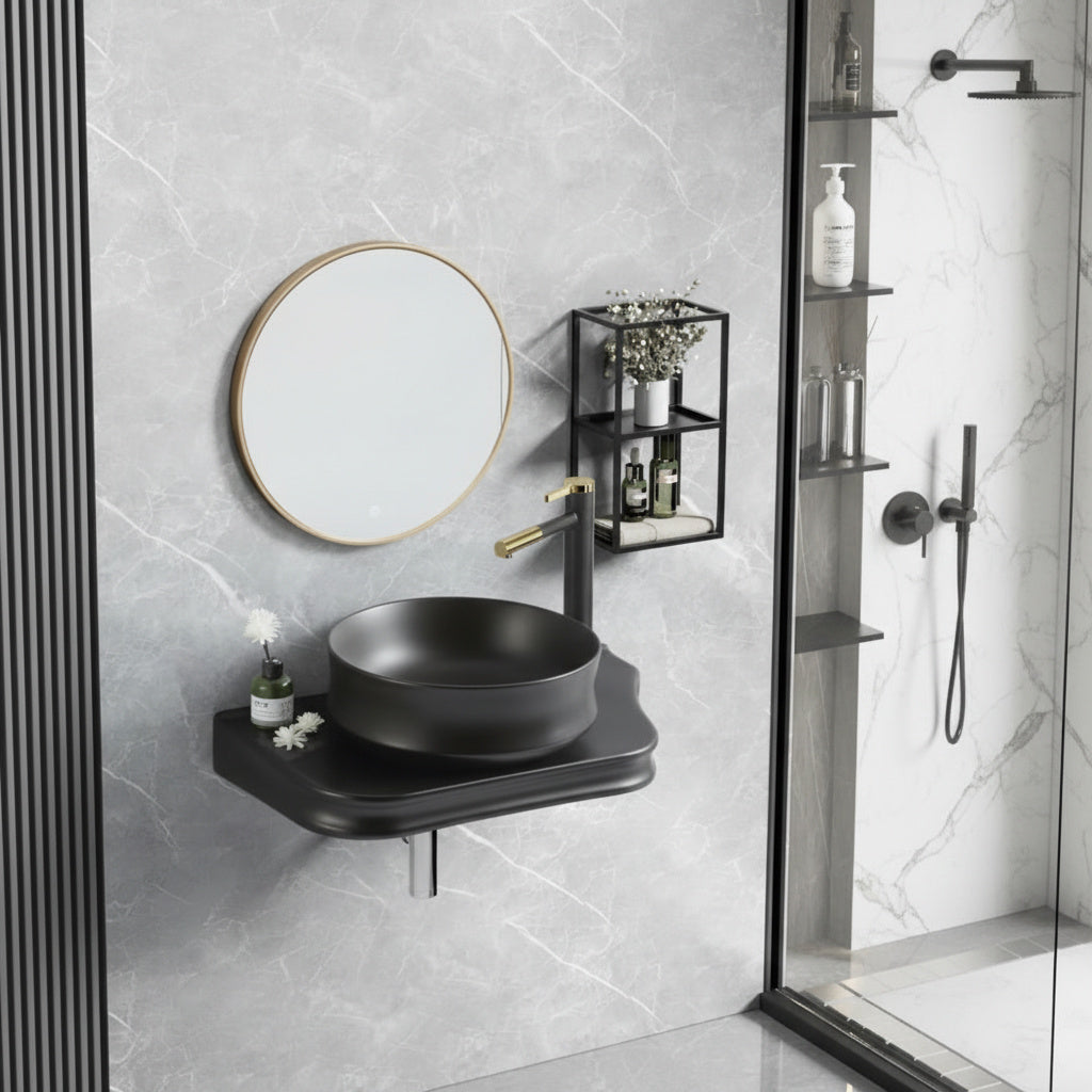 Lavoar Aplicat Premium Line Negru MAT 65.5X37CM