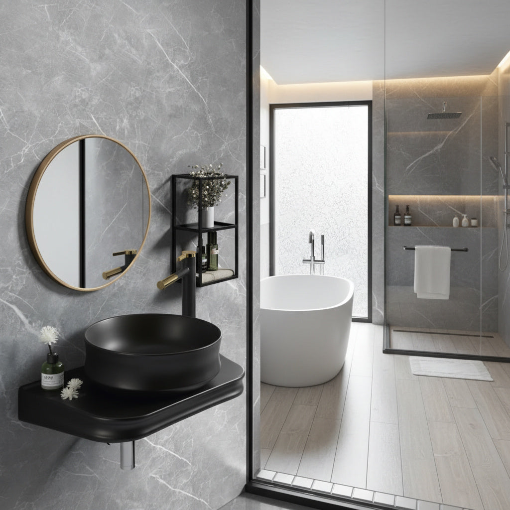 Lavoar Aplicat Premium Line Negru MAT 65.5X37CM