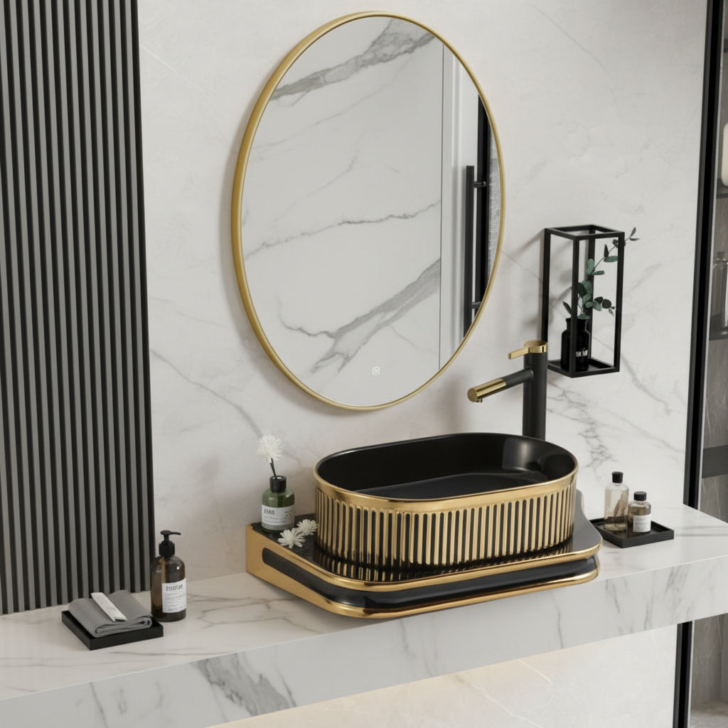 Lavoar Aplicat Premium Line Tiger 65.5X37CM