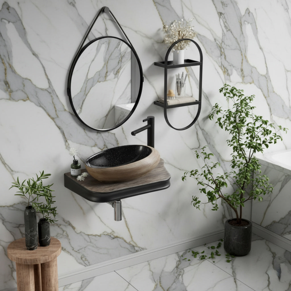 Lavoar Aplicat Premium Line Wood 65.5X37CM