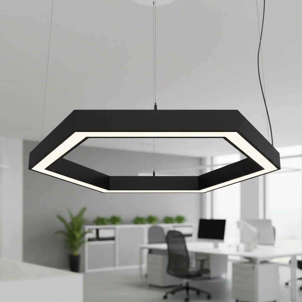 Lustra LED RGBW HexaLine Negru Mat 90W