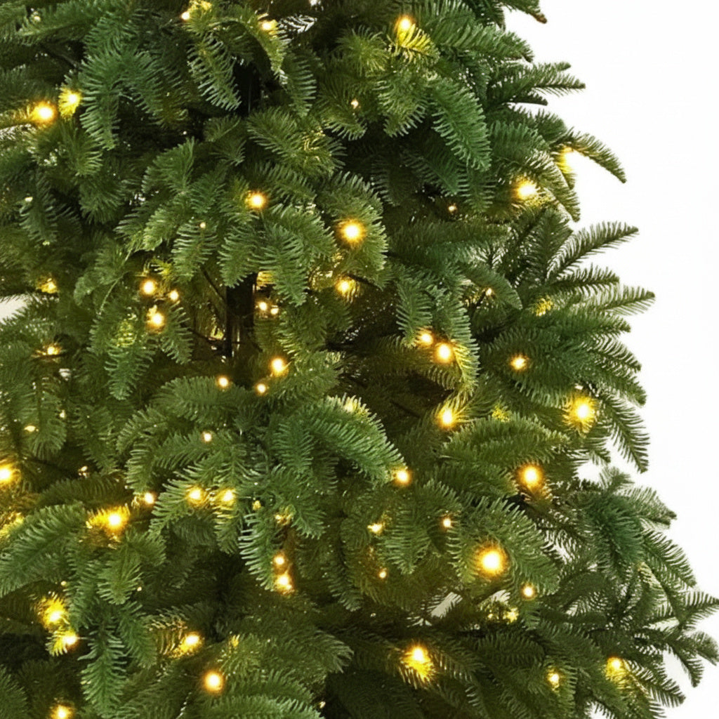 Brad Artificial de Craciun 3D Pre-Lit Naturel Verde LED-uri Integrate