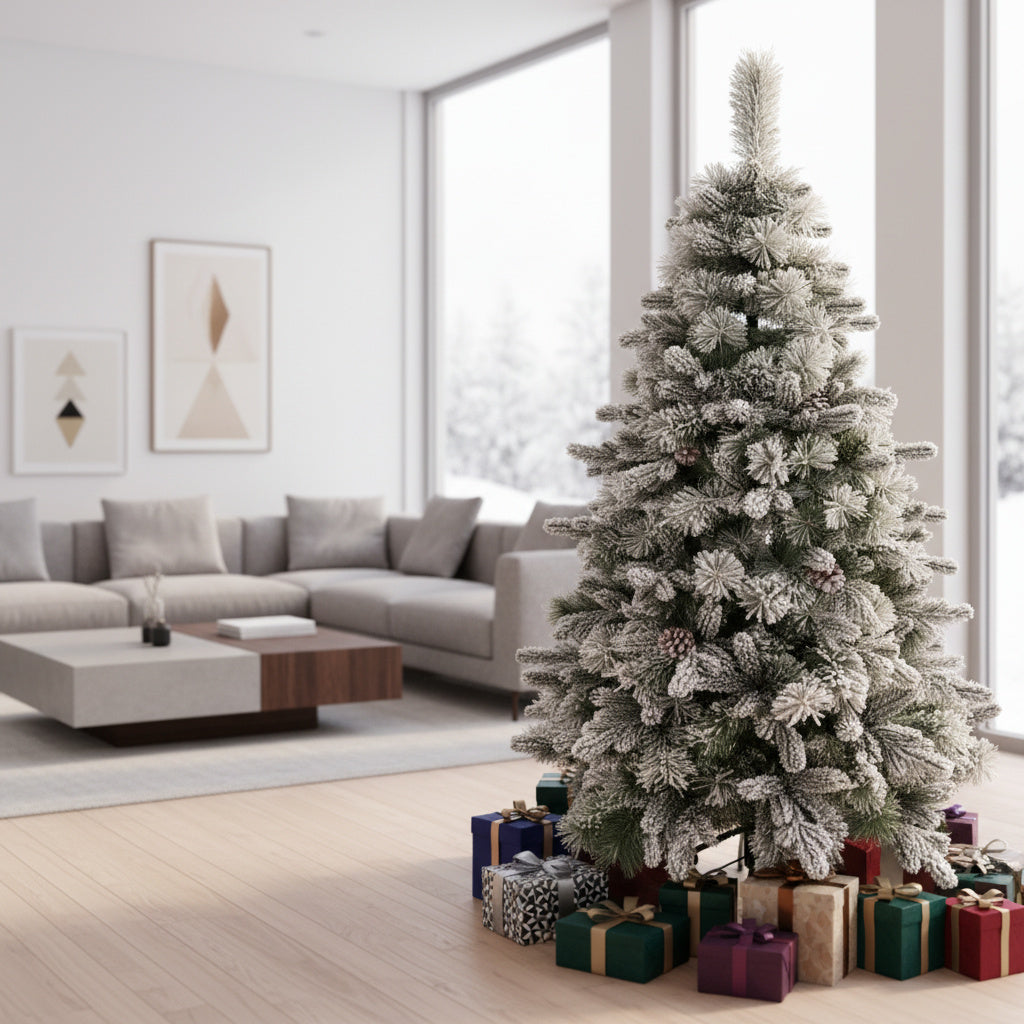 Brad Artificial de Craciun 2D + 3D WHITE DREAM Ramuri Ninse