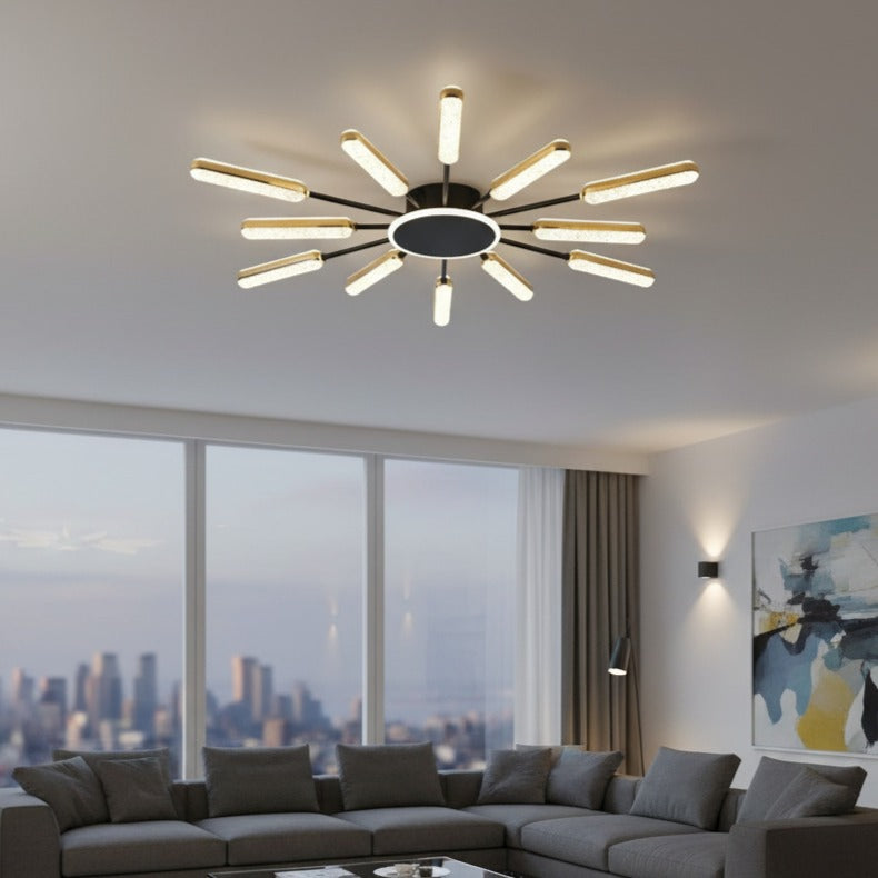 Lustra Maxi YOLLO Black & Gold Echivalent 950W Telecomanda