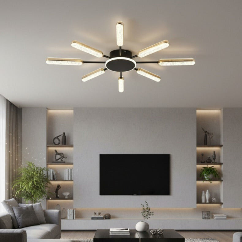 Lustra Mini YOLLO Black & Gold Echivalent 650W Telecomanda