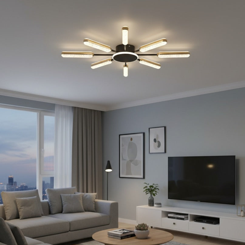 Lustra Mini YOLLO Black & Gold Echivalent 650W Telecomanda