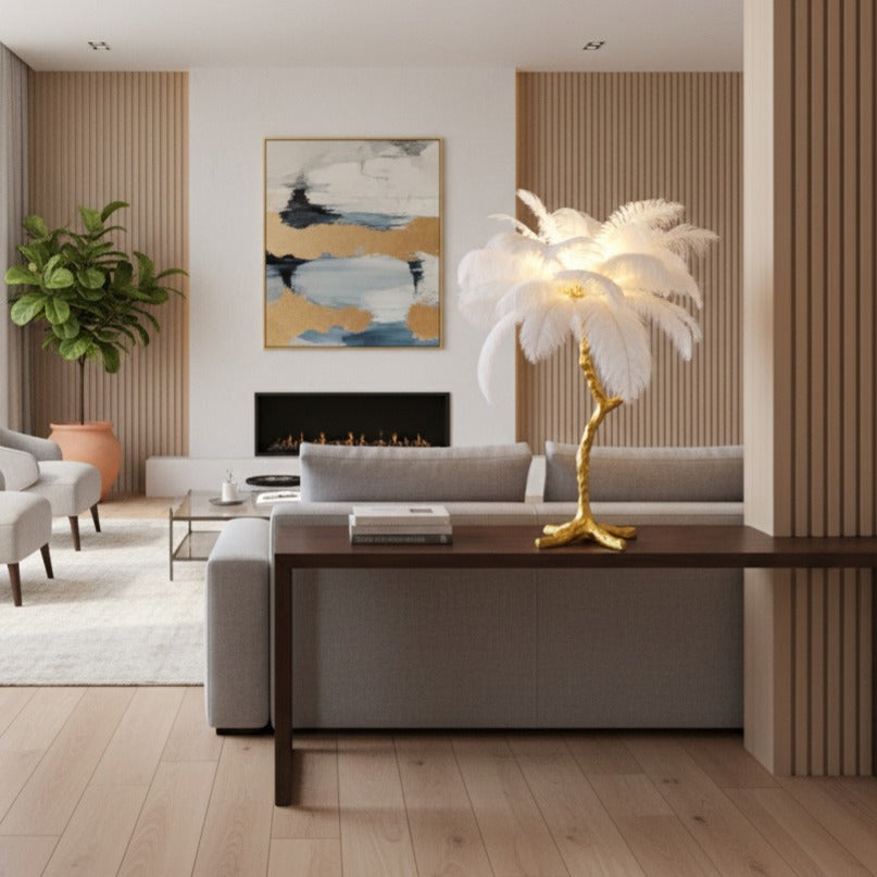 Veioza Luxury Peacock Gold & White 3xG9