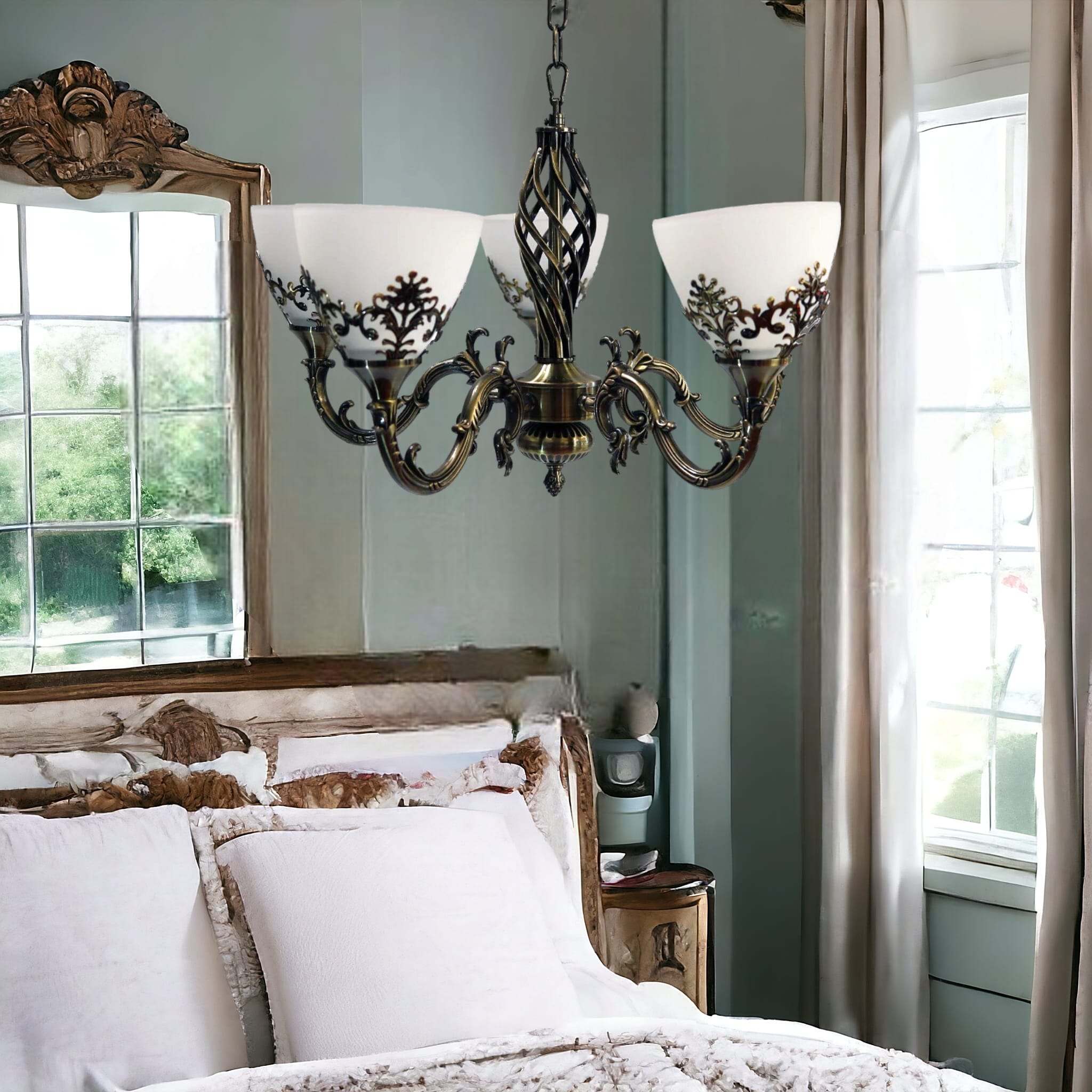 Candelabru Antichizat Bronz 5XE27 Melo