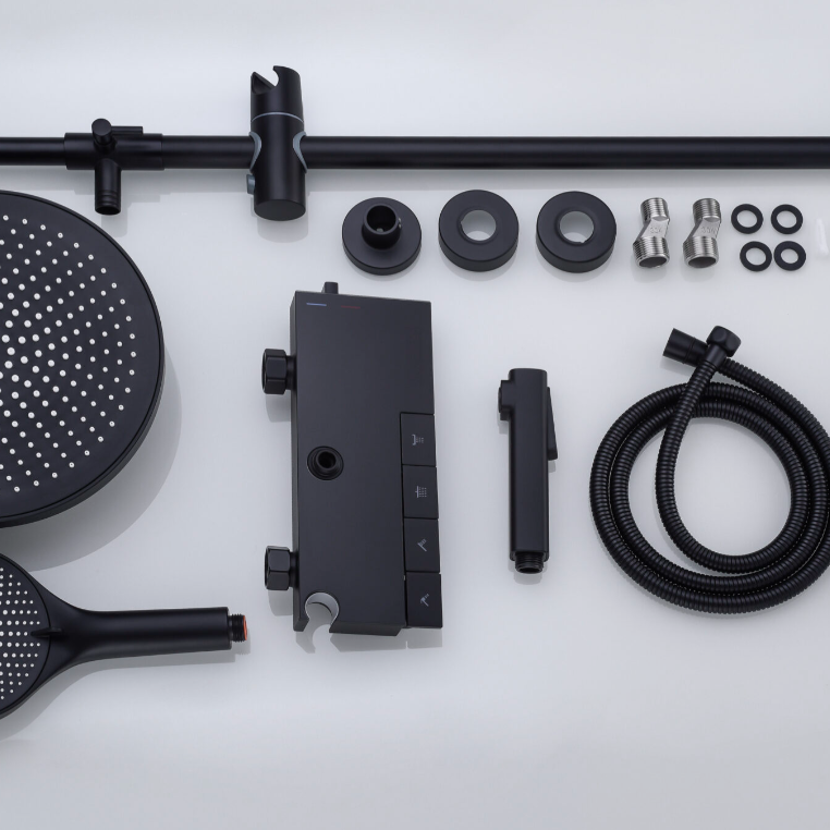 Coloana de Dus Premium 4 Moduri de Pulverizare Negru Inox