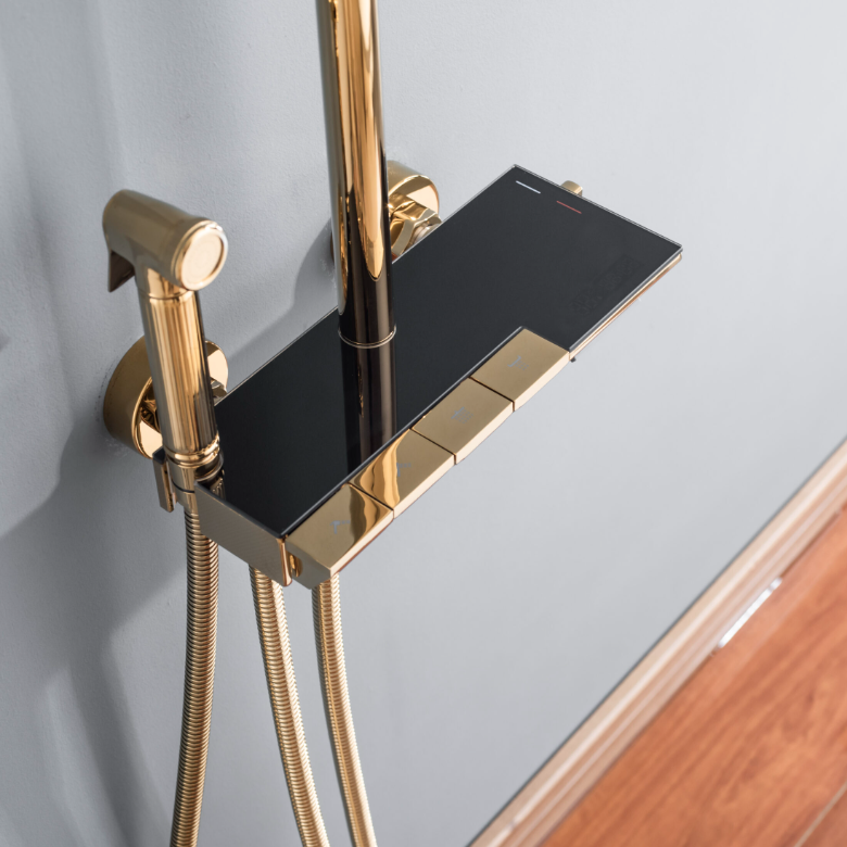 Coloana de Dus Premium 4 Moduri de Pulverizare Aurie Inox