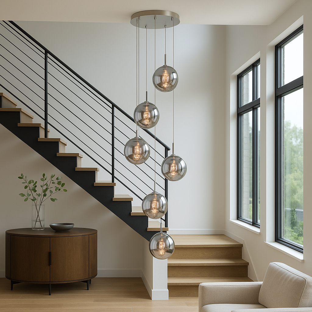 Lustra Suspendata LIMA Silver Abajur Fumuriu 6xG9