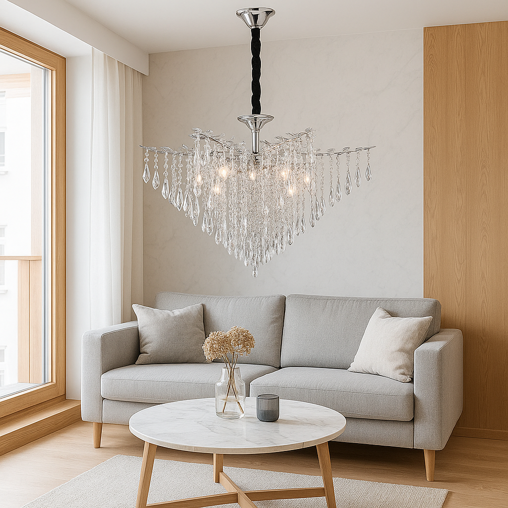 Candelabru Cristal Monaco Silver 50cm