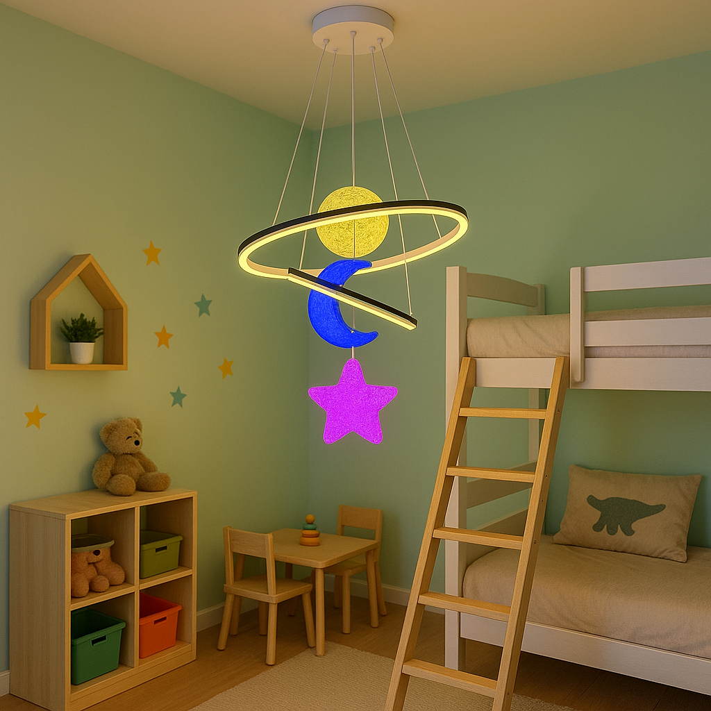 Lustra LED KIDS-WORLD RGB Echivalent 500W Telecomanda