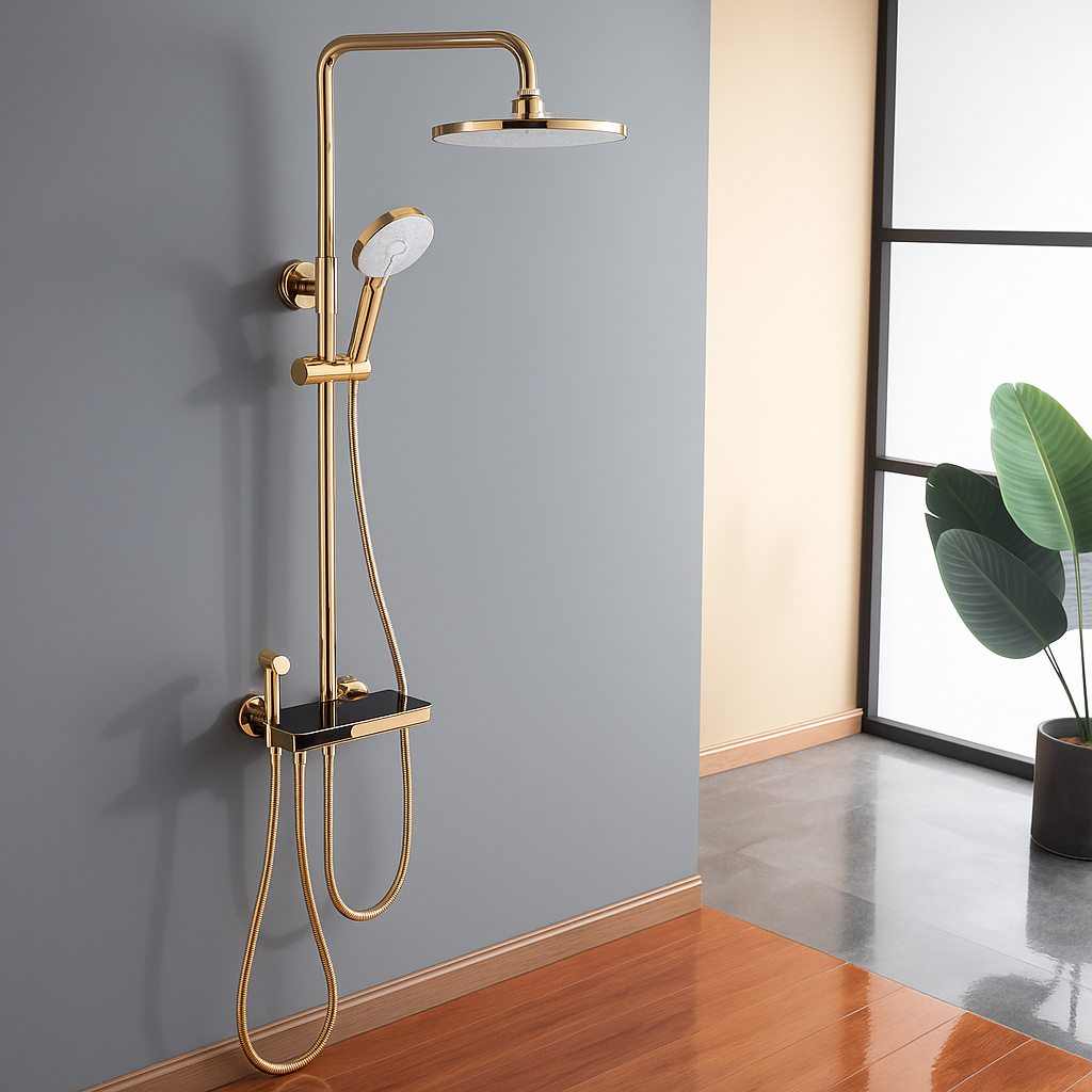 Coloana de Dus Premium 4 Moduri de Pulverizare Aurie Inox