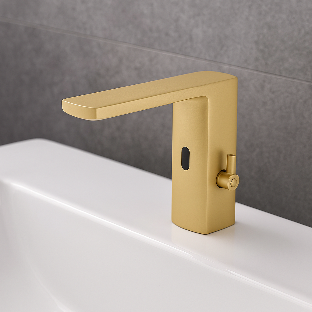 Baterie De Lavoar Cu Senzor Finisaj Auriu Mat PureSense Gold