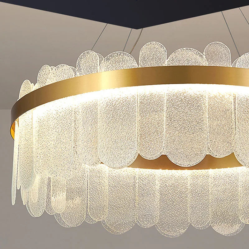 Lustra Led Suspendata Queen Gold Cristal Ceiling Light Fixtures