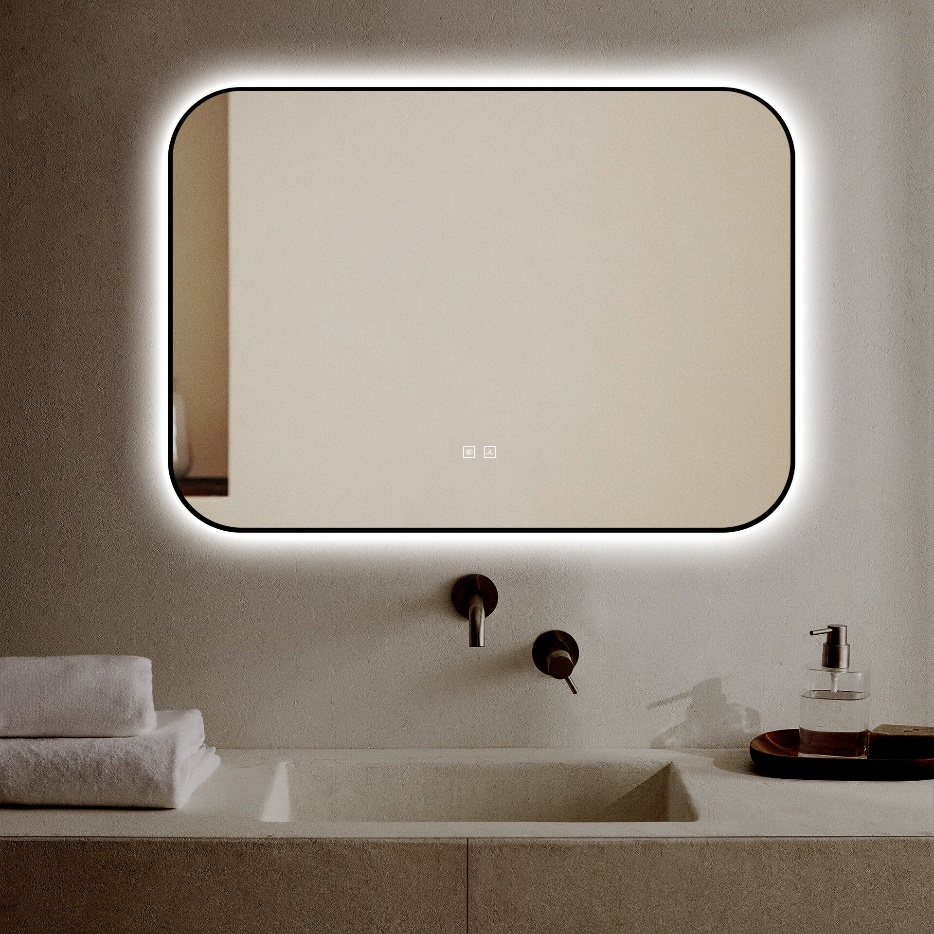 Oglinda LED Dreptunghiulara 100x70cm Functie Dezaburire si Touch