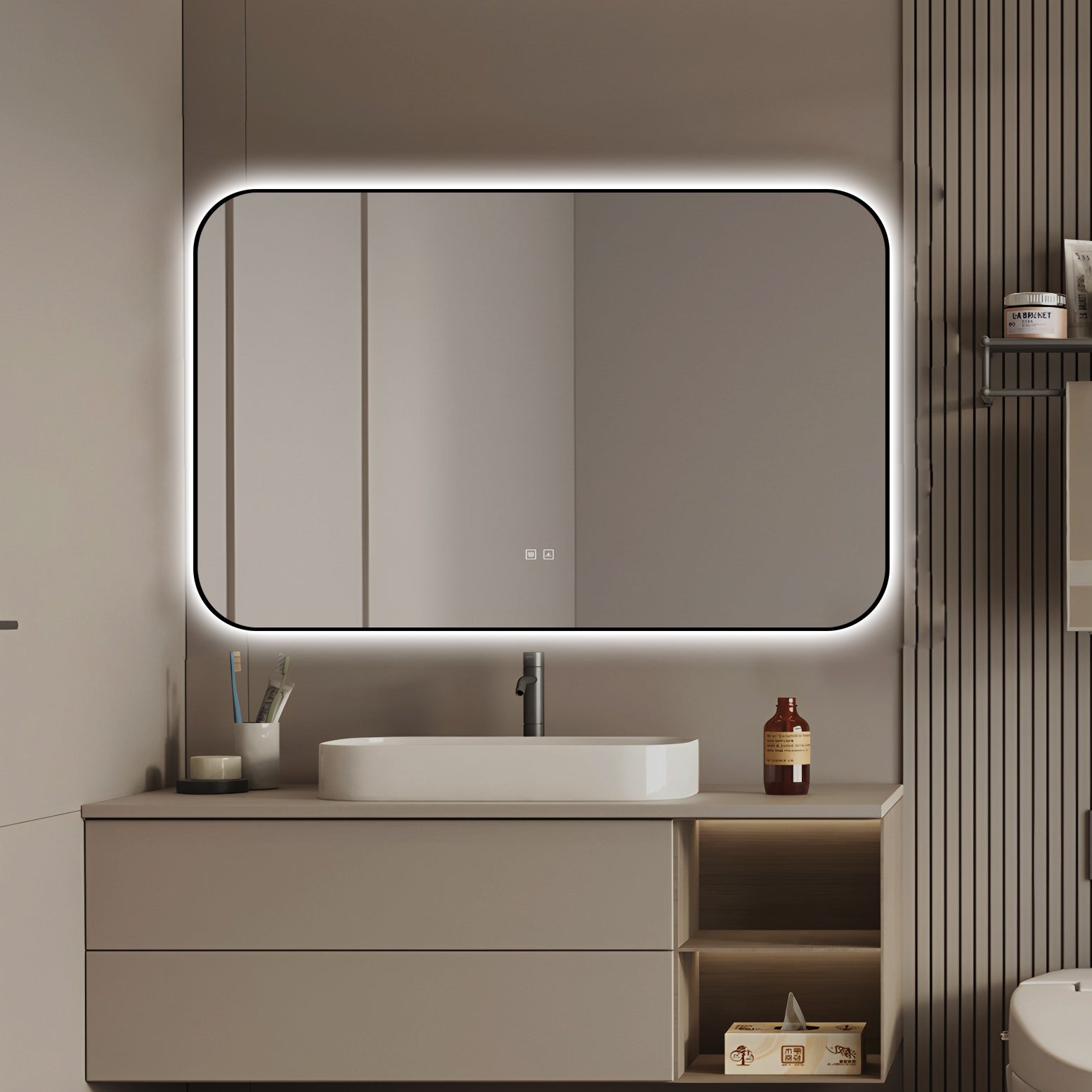 Oglinda LED Dreptunghiulara 110x70cm Functie Dezaburire si Touch