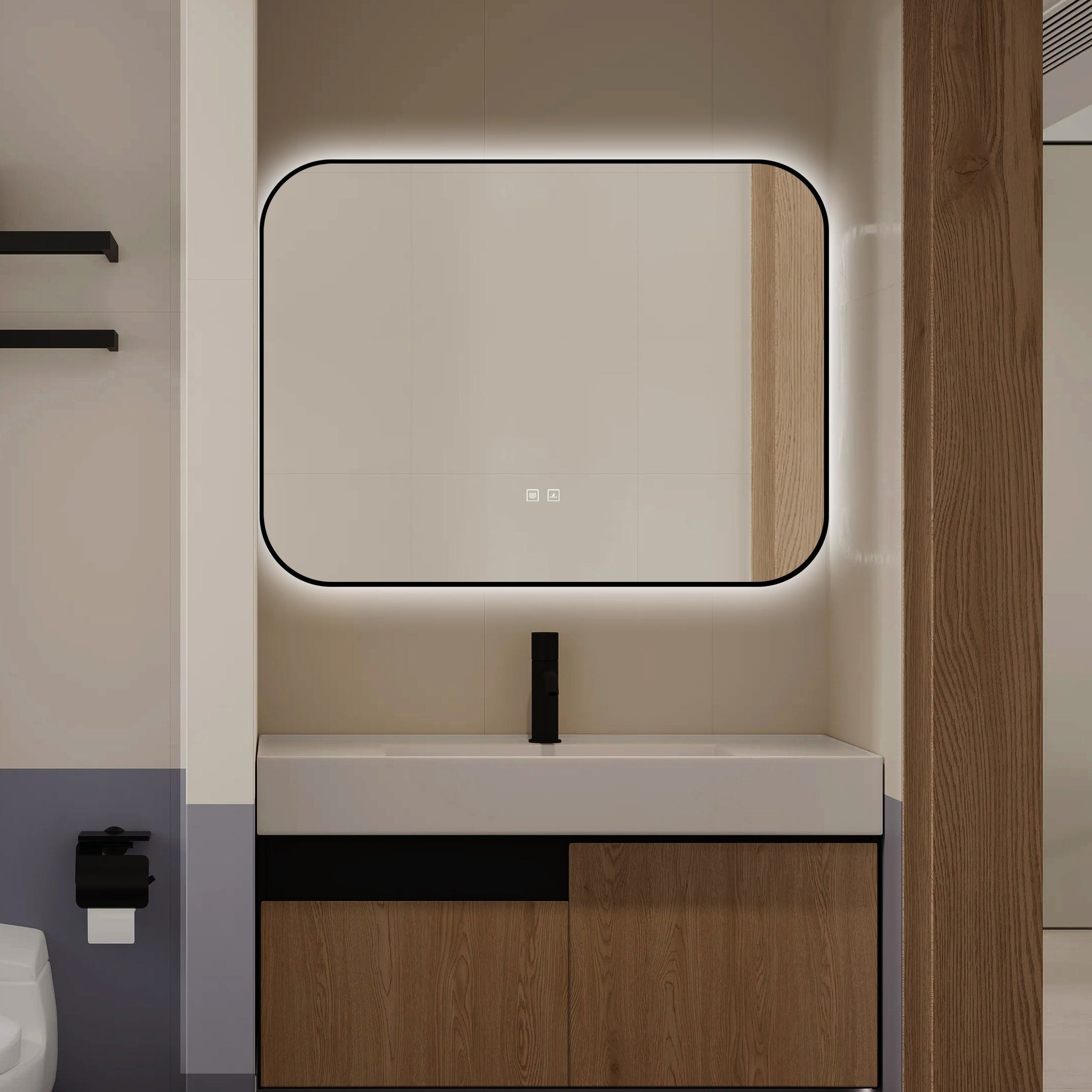 Oglinda LED Dreptunghiulara 80x60cm Functie Dezaburire si Touch