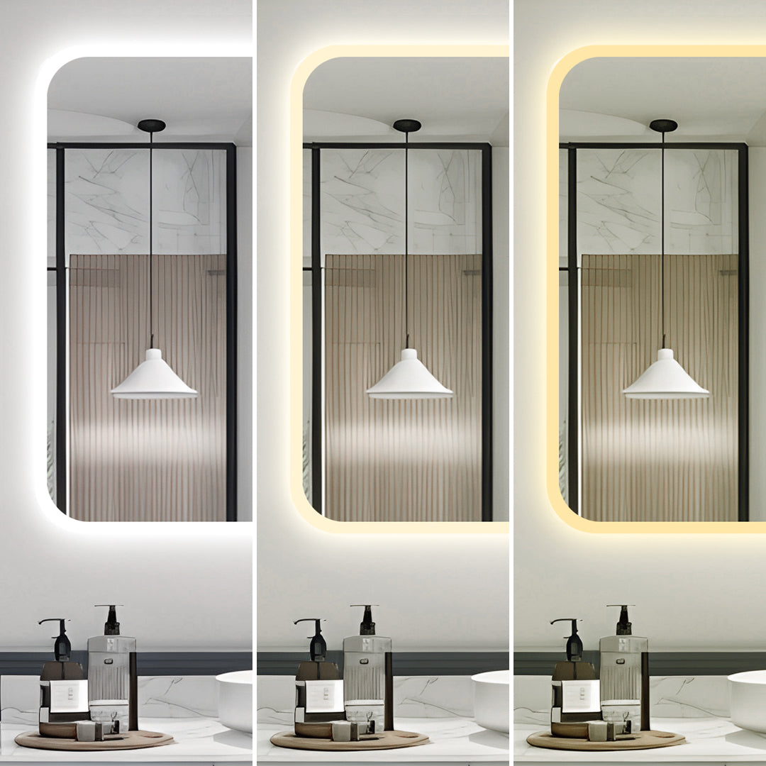 Oglinda LED Dreptunghiulara cu Ceas 80x60cm Functie Dezaburire si Touch