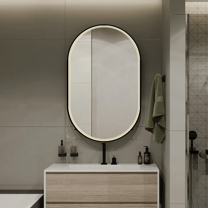 Oglinda LED Ovala Functie Dezaburire Touch si 3 Lumini 50x90cm