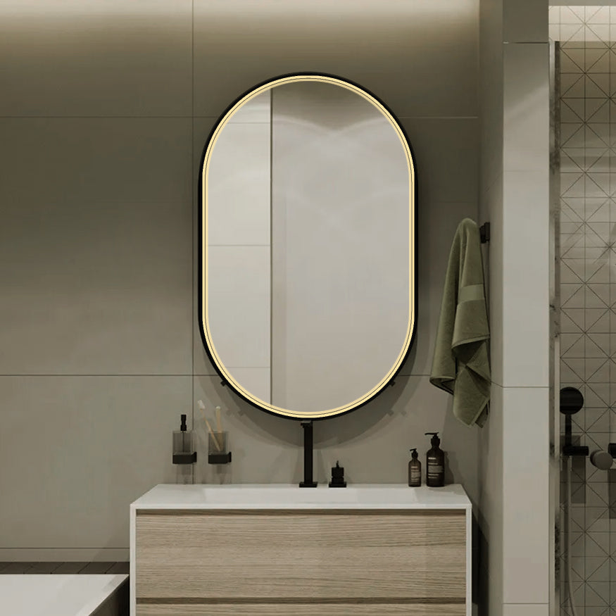 Oglinda LED Ovala Functie Dezaburire Touch si 3 Lumini 50x90cm