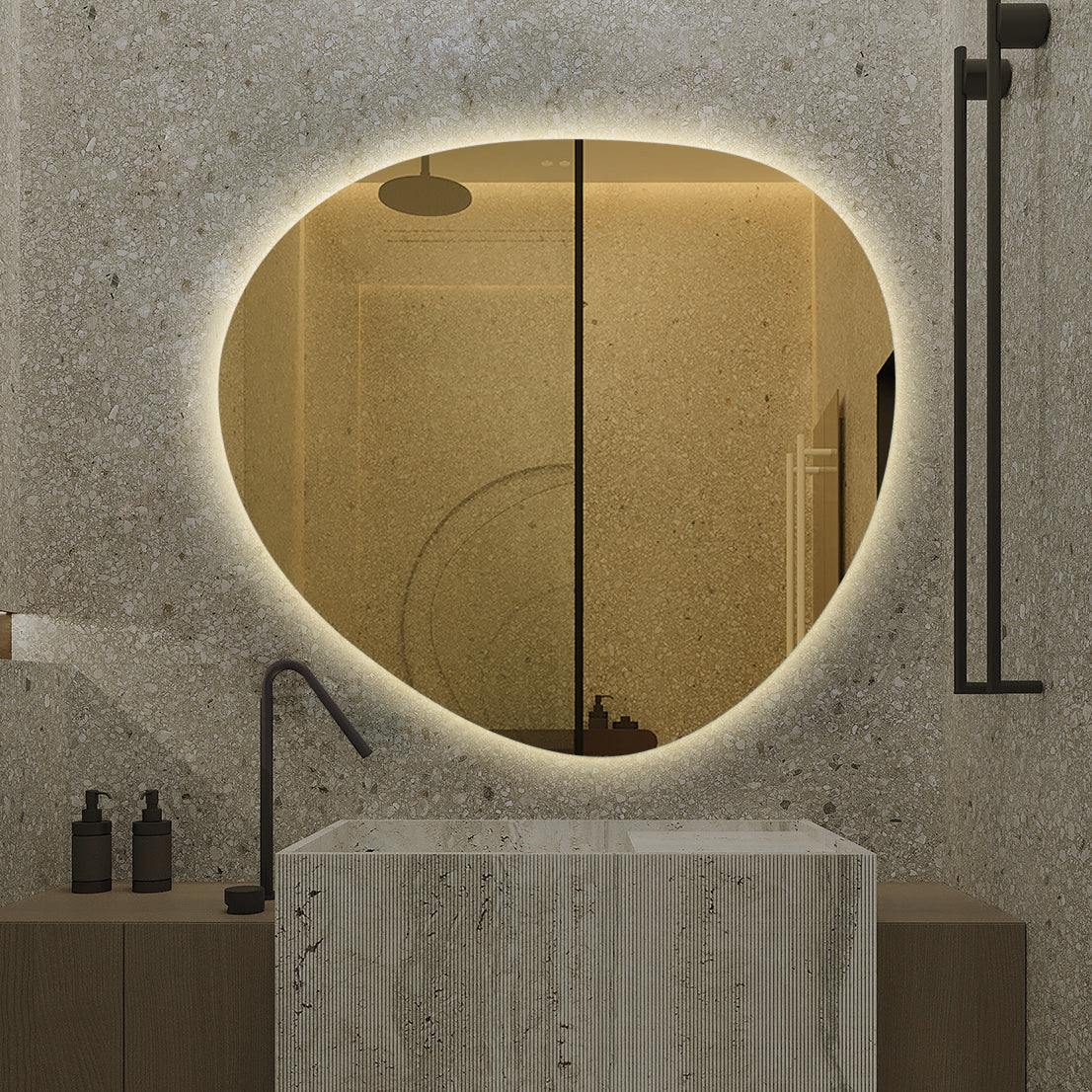 Oglinda LED Functie Dezaburire Touch si 3 Lumini 80x73cm