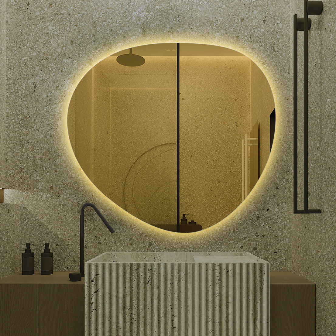 Oglinda LED Functie Dezaburire Touch si 3 Lumini 80x73cm