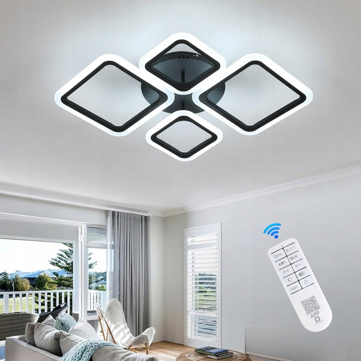 Lustra LED 2+2 DIAMOND Black Echivalent 350W Telecomanda