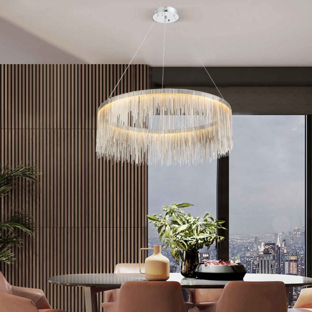 Lustra LED Suspendata Silver Chains Deluxe