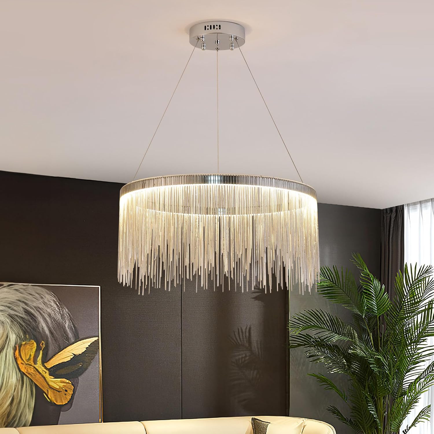 Lustra LED Suspendata Silver Chains Deluxe