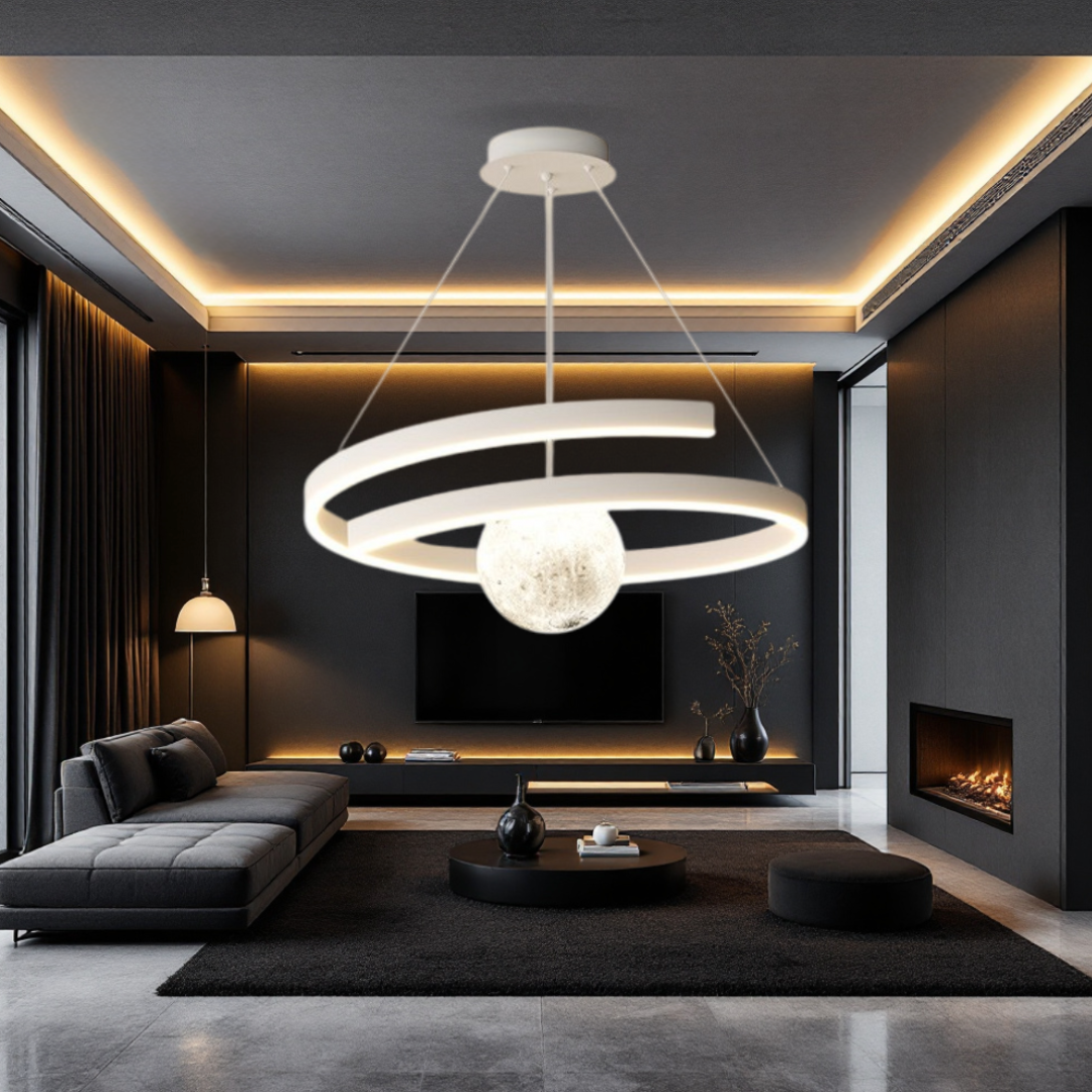 Lustra LED Suspendata INFINITY SPHERE Alba Echivalent 500W