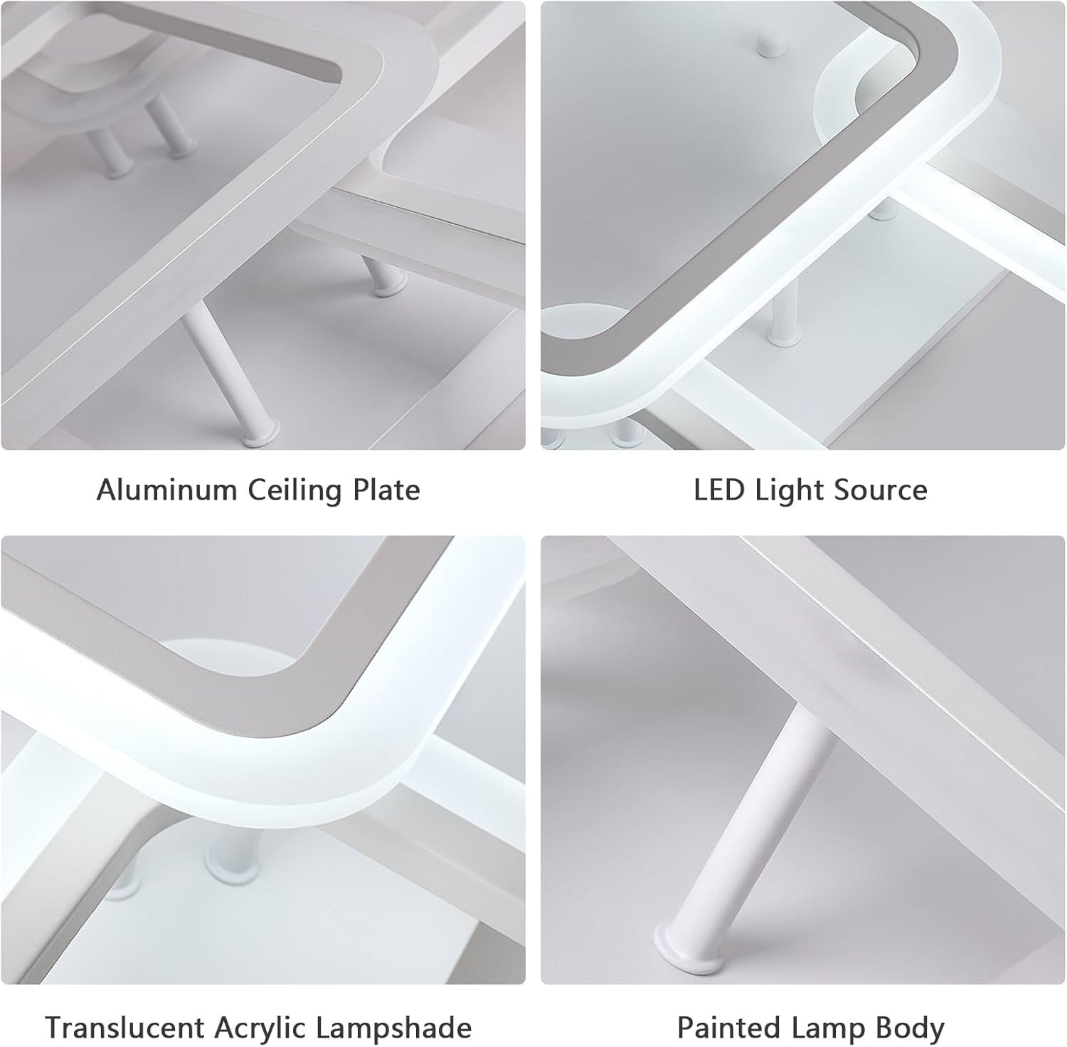 Lustra LED 4+1 SQUARE Alb Echivalent 400W Telecomanda