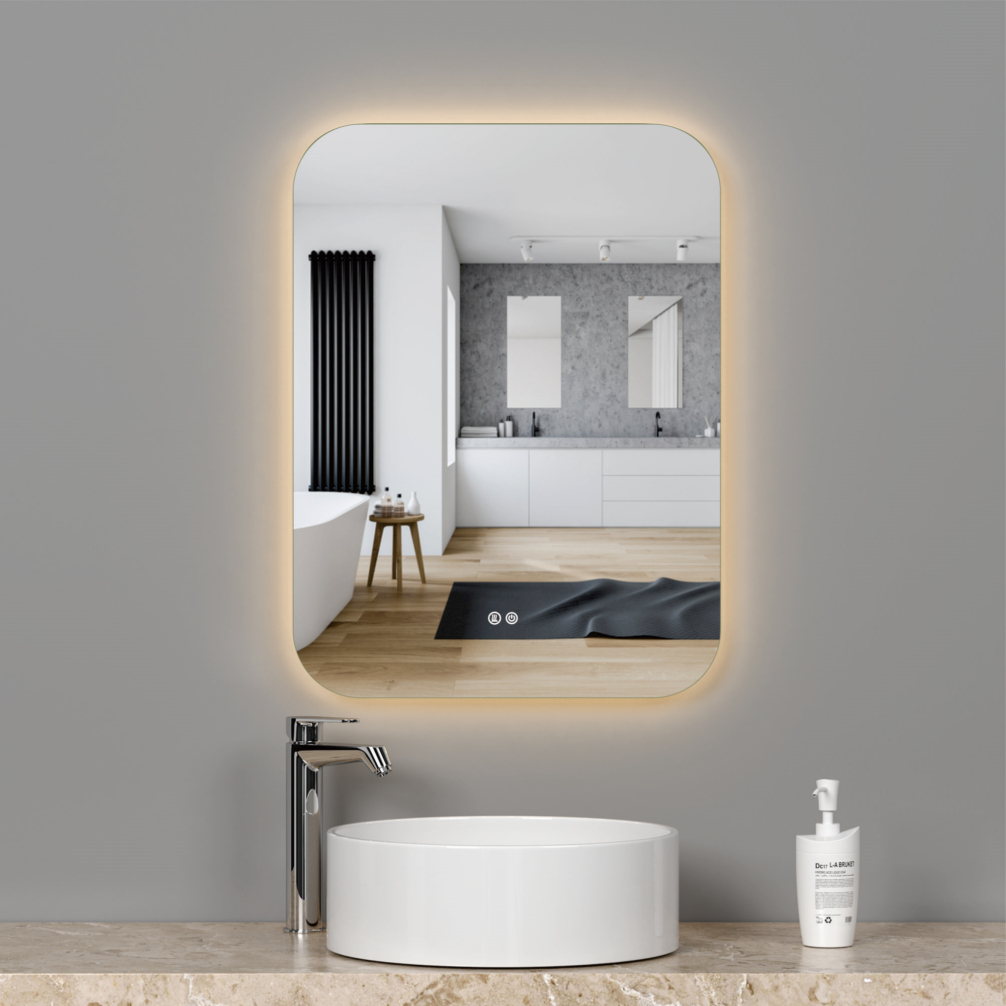 Oglinda LED 50x70cm, 3 Lumini, Dezaburire si Touch OD038