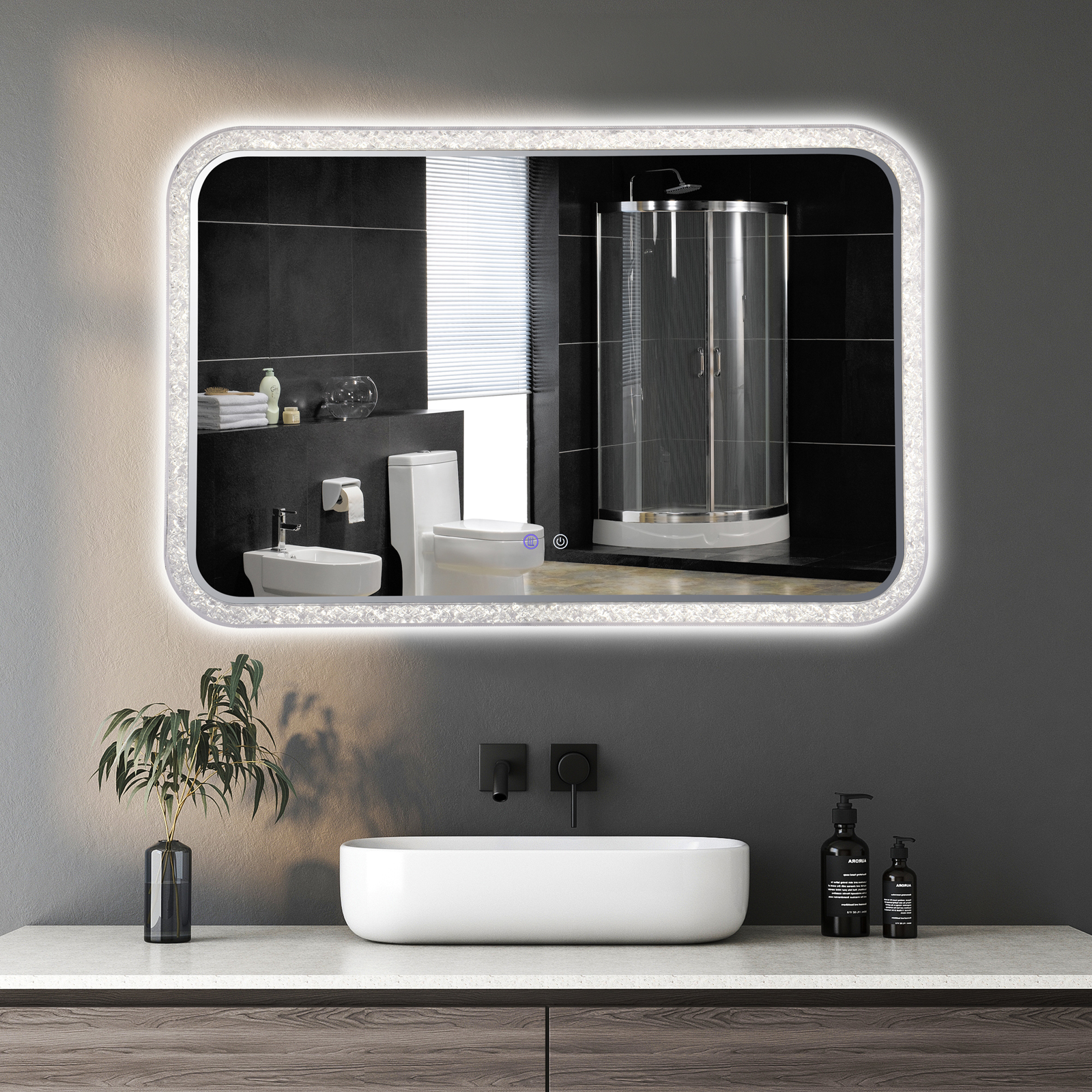 Oglinda LED 98x65cm, 3 Lumini, Dezaburire si Touch OD052