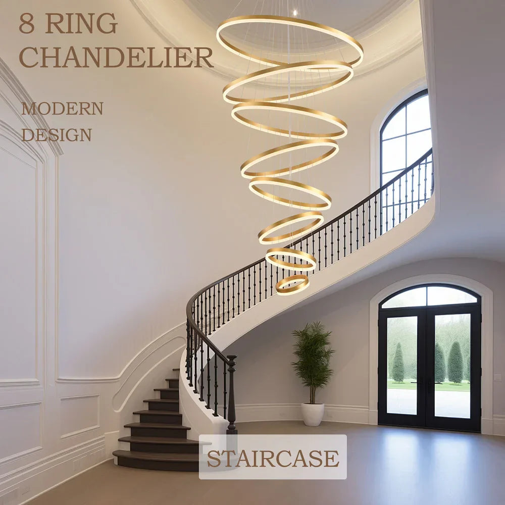 Lustra LED WONDERLAND Luxury Gold 8 Segmente Echivalent 3000W Telecomanda