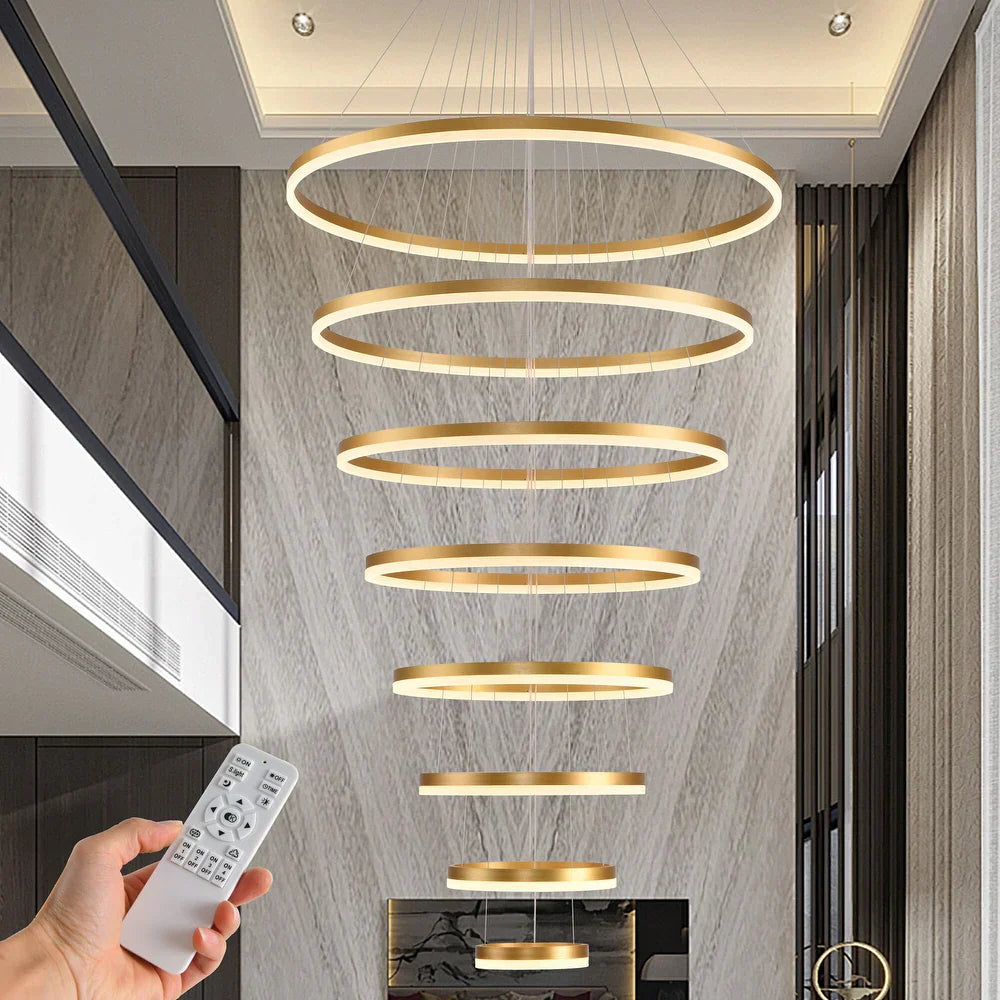 Lustra LED WONDERLAND Luxury Gold 8 Segmente Echivalent 3000W Telecomanda