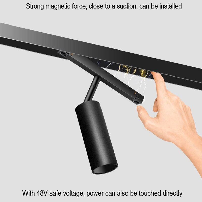 Spot LED 5W Magnetic Negru Cilindru