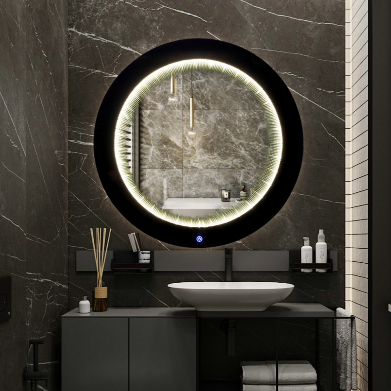 Oglinda LED Rotunda 3D Effect Infinity Mirror, 3 Lumini si Touch J183