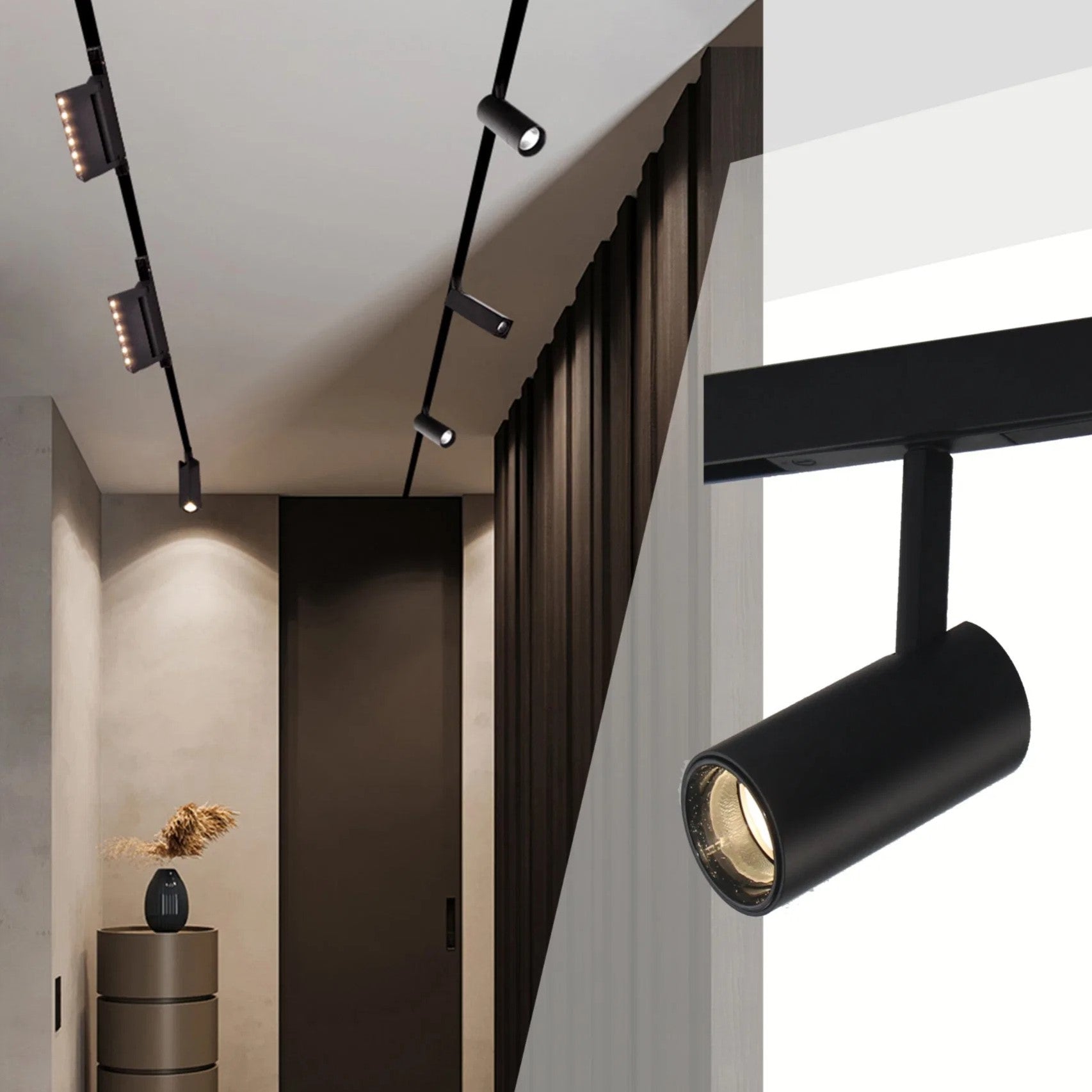 Spot LED 20W Magnetic Cilindru SMART CCT Negru Telecomanda